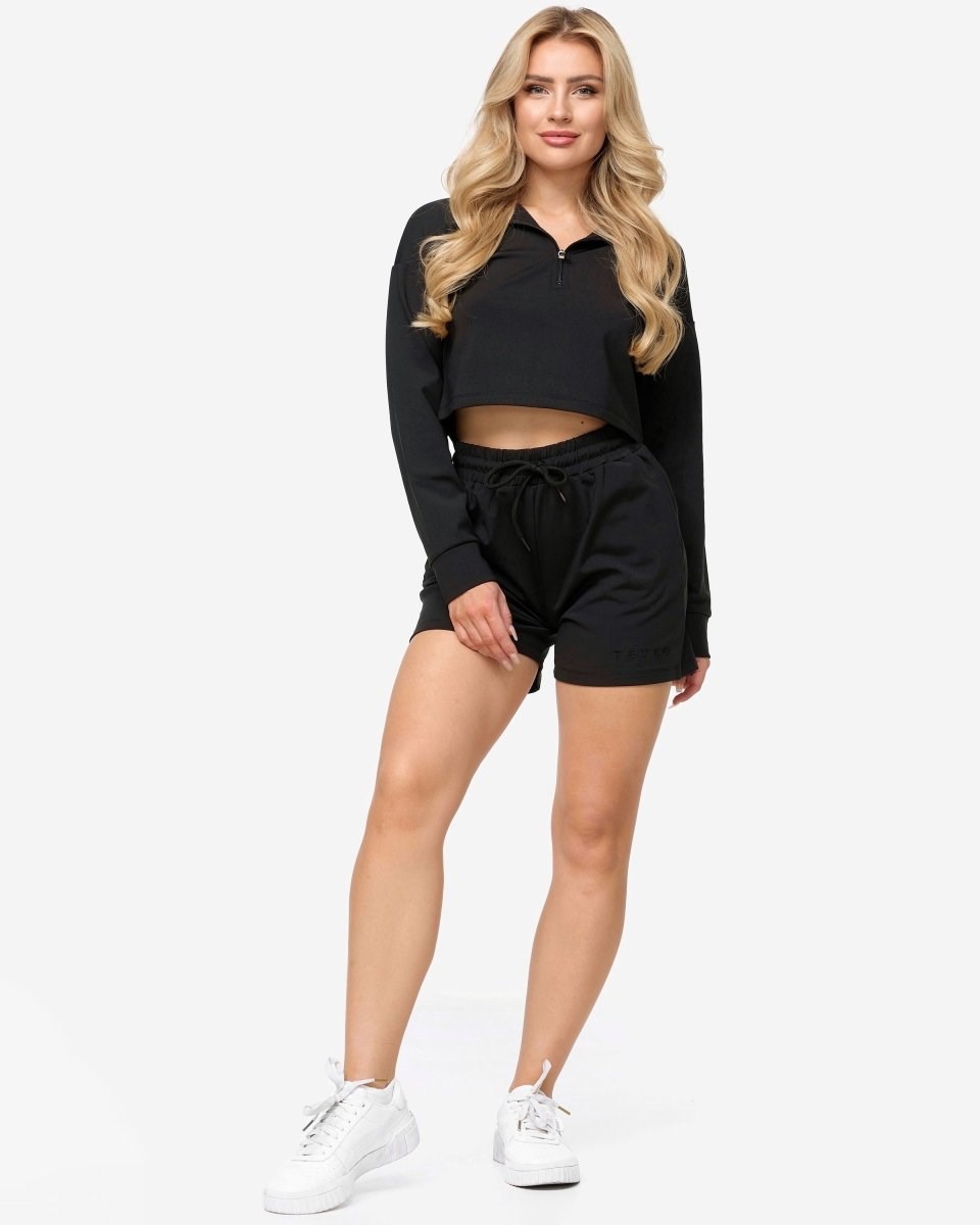 TEVEO Charming Oversized Shorts Noir | 52901NZDP