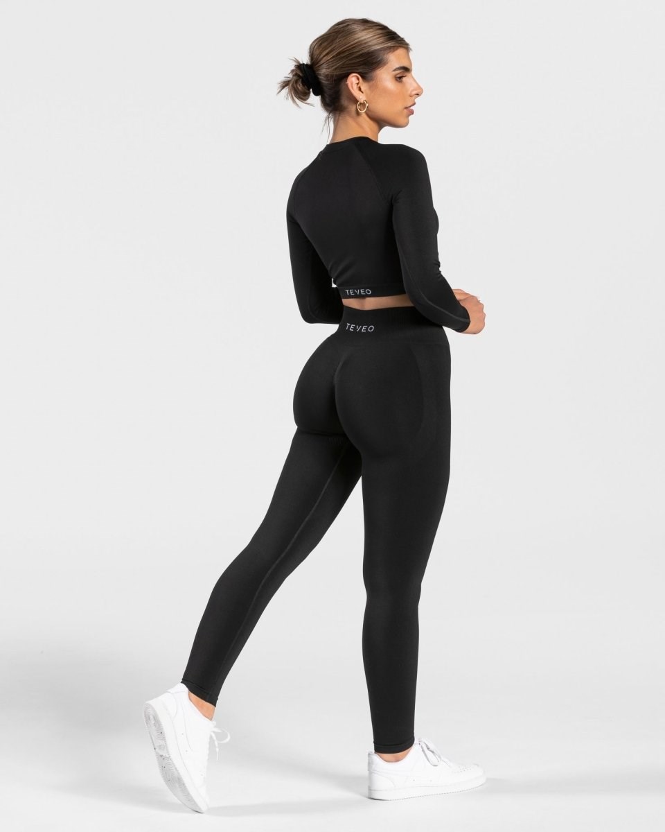 TEVEO Charming Scrunch Leggings Noir | 85146WZNR