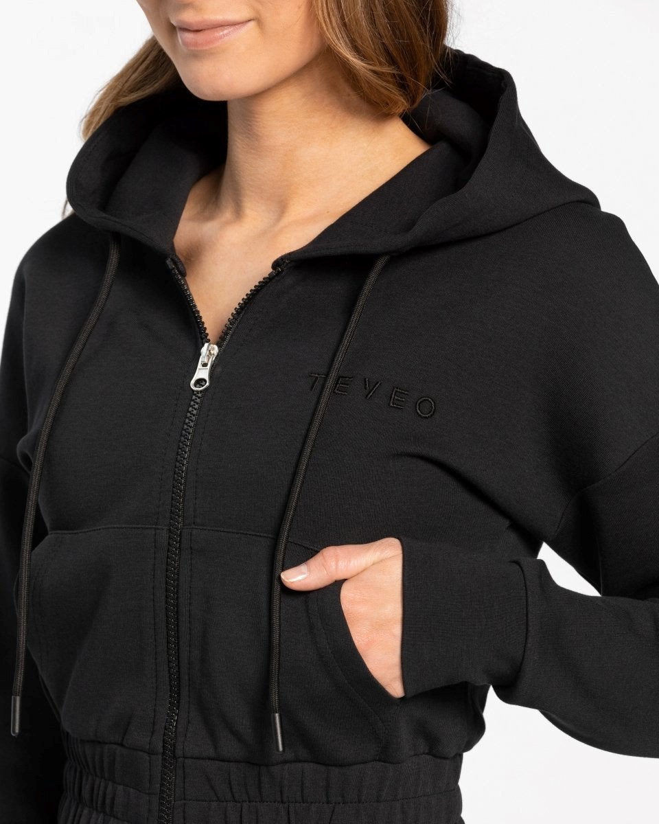 TEVEO Classiche Zip Hoodie Noir | 12485ODGV