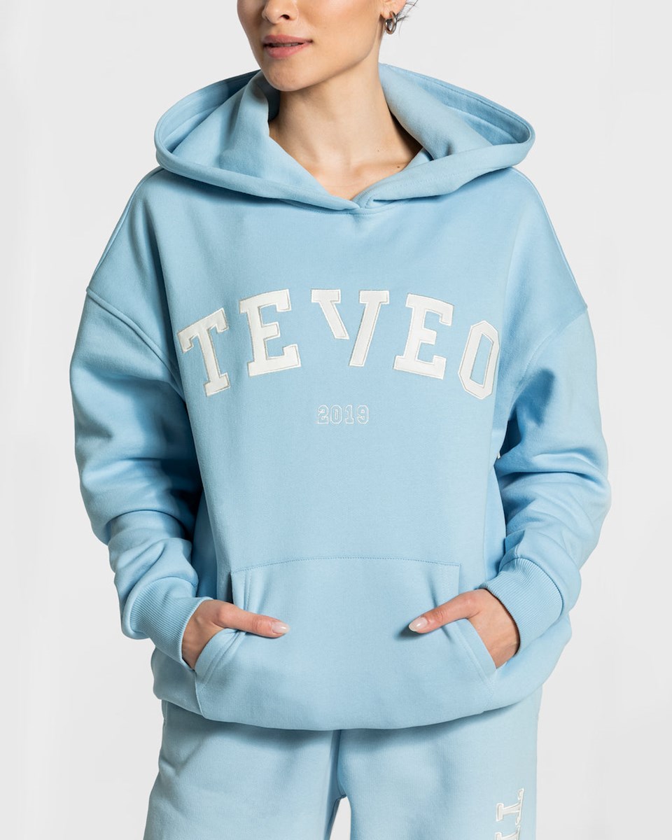 TEVEO College Oversized Hoodie Bleu | 29458XTEG