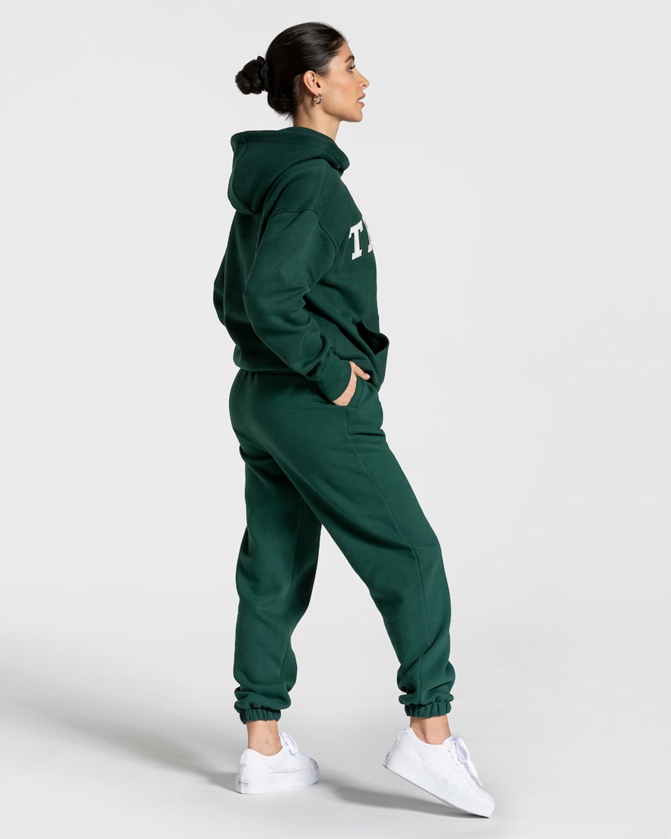 TEVEO College Oversized Hoodie Vert Foncé | 26034LDHU