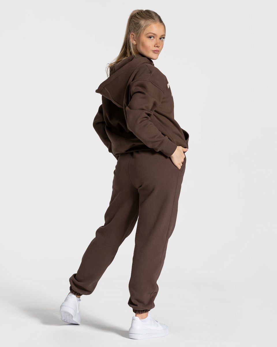 TEVEO College Oversized Jogger Marron Foncé | 63517IBUZ