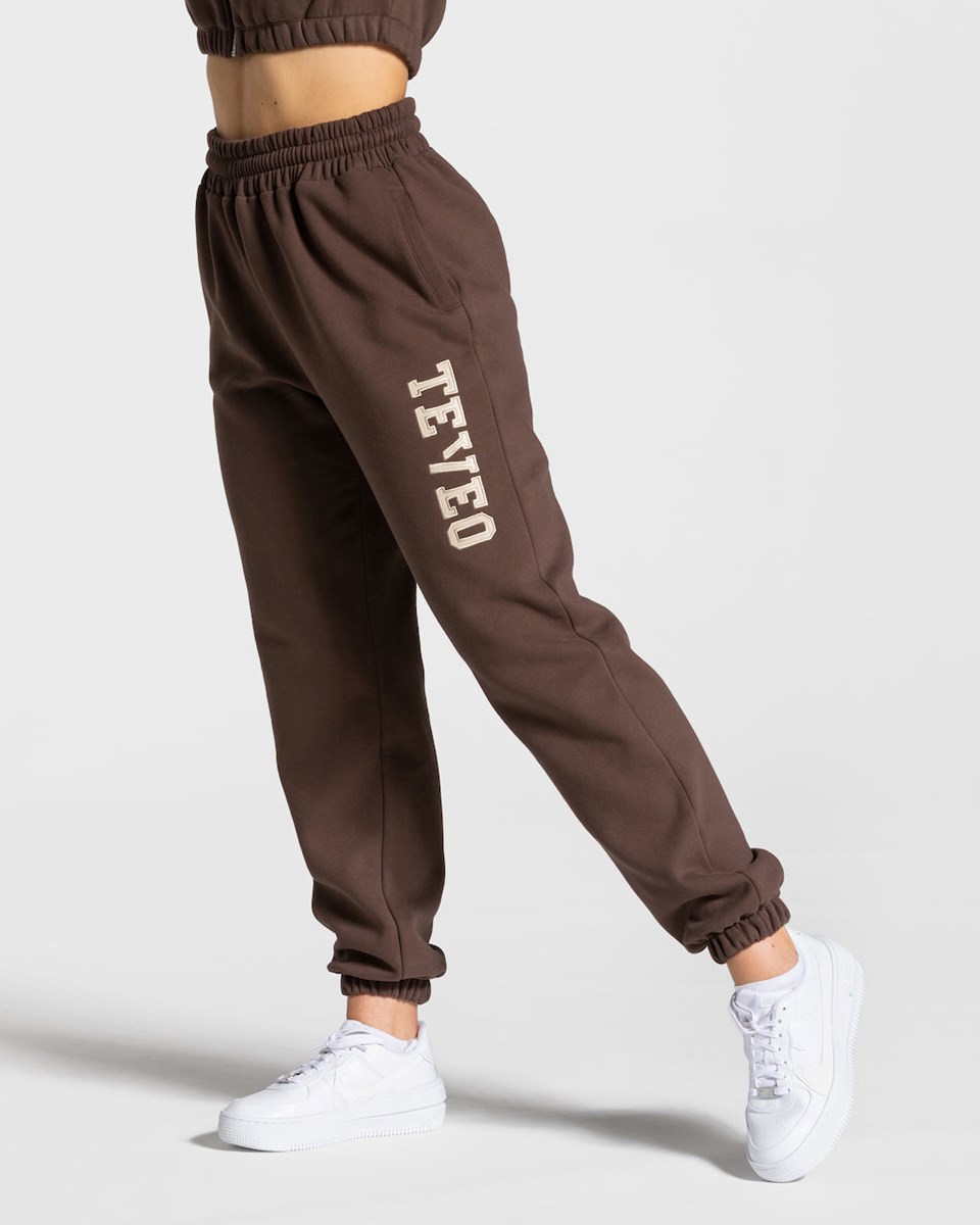 TEVEO College Oversized Jogger Marron Foncé | 63517IBUZ