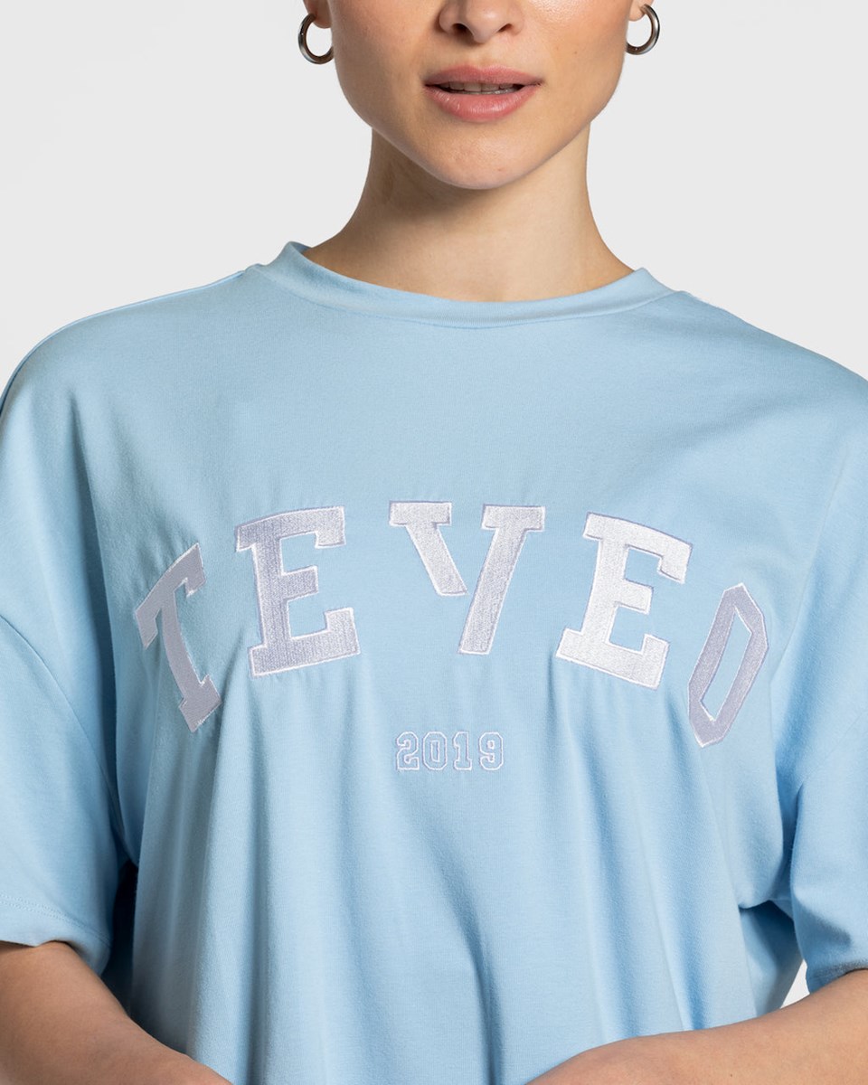 TEVEO College Oversized T-Shirt Bleu | 07631QDBI