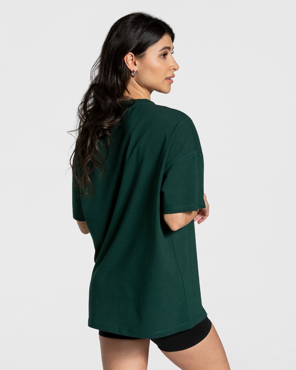 TEVEO College Oversized T-Shirt Vert Foncé | 25630PQYM