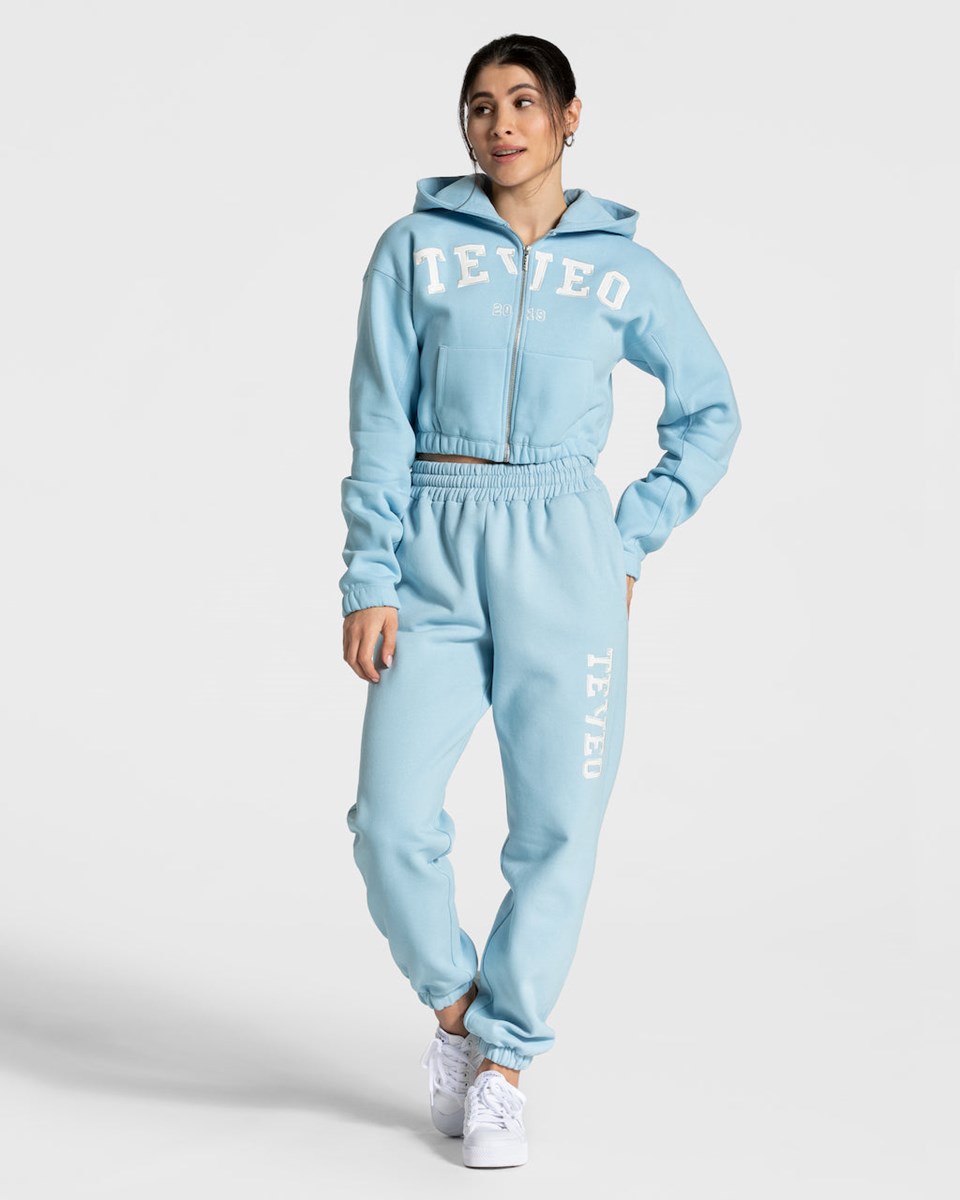 TEVEO College Zip Hoodie Bleu | 09674POZH