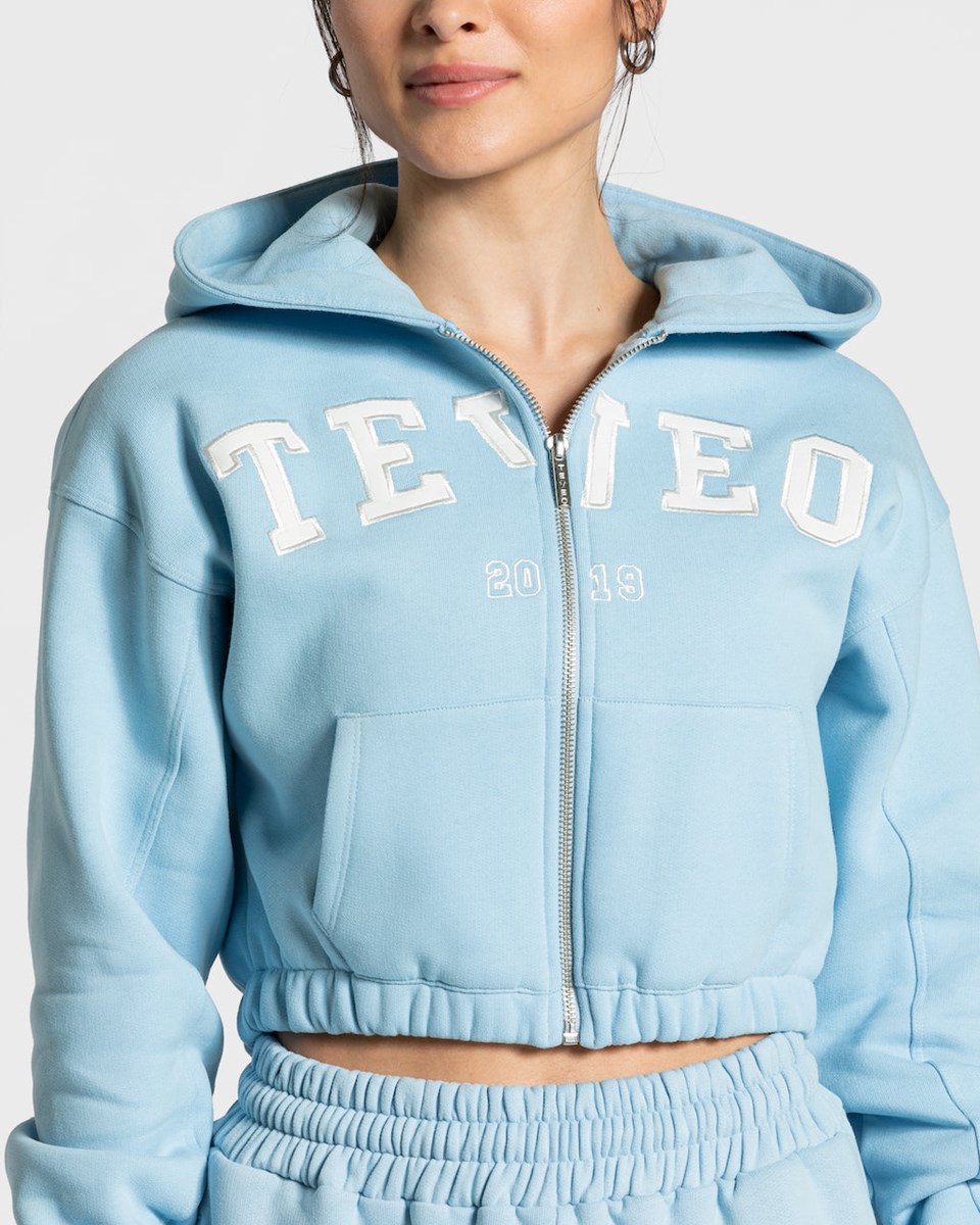 TEVEO College Zip Hoodie Bleu | 09674POZH