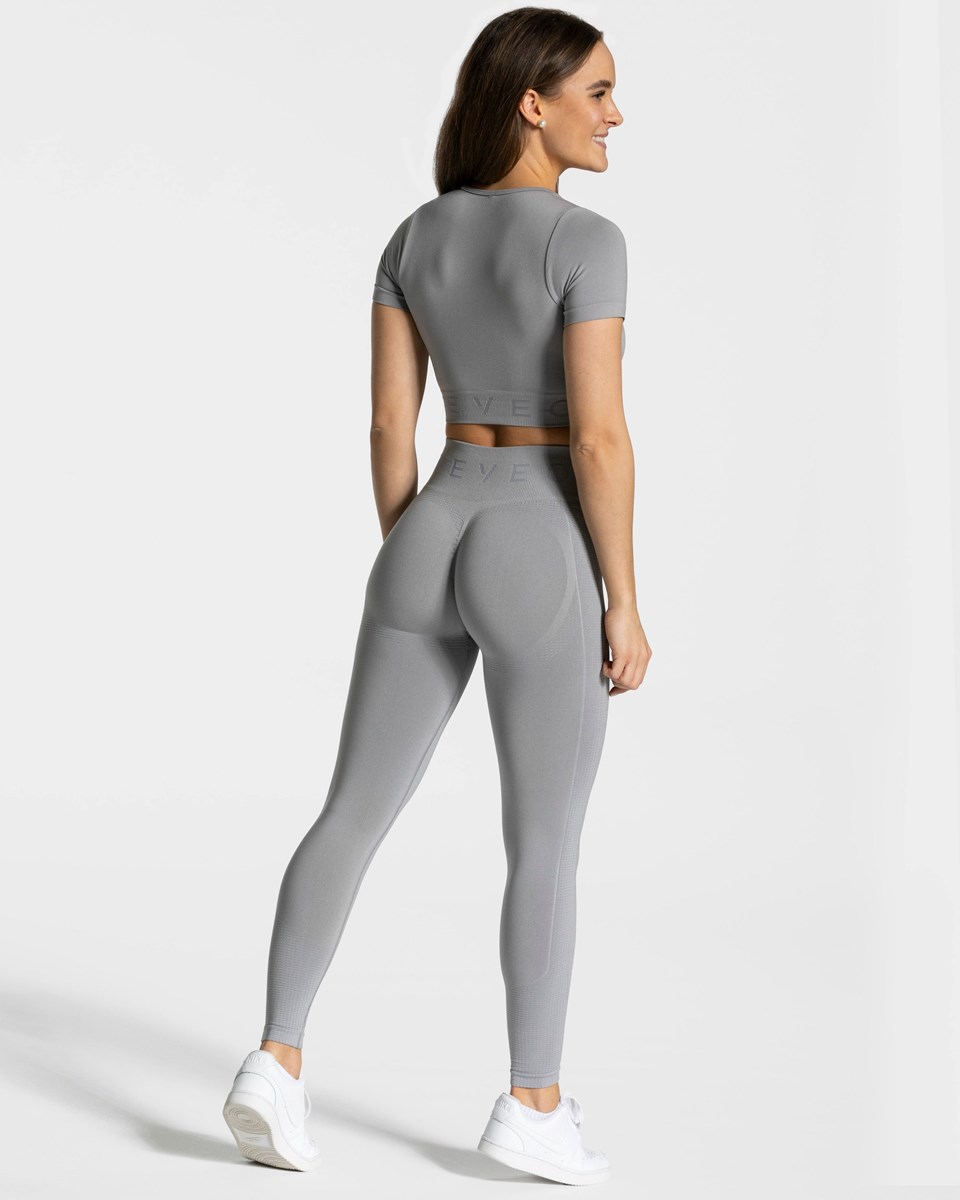 TEVEO Focus Crop Top Gray | 91438XZNW