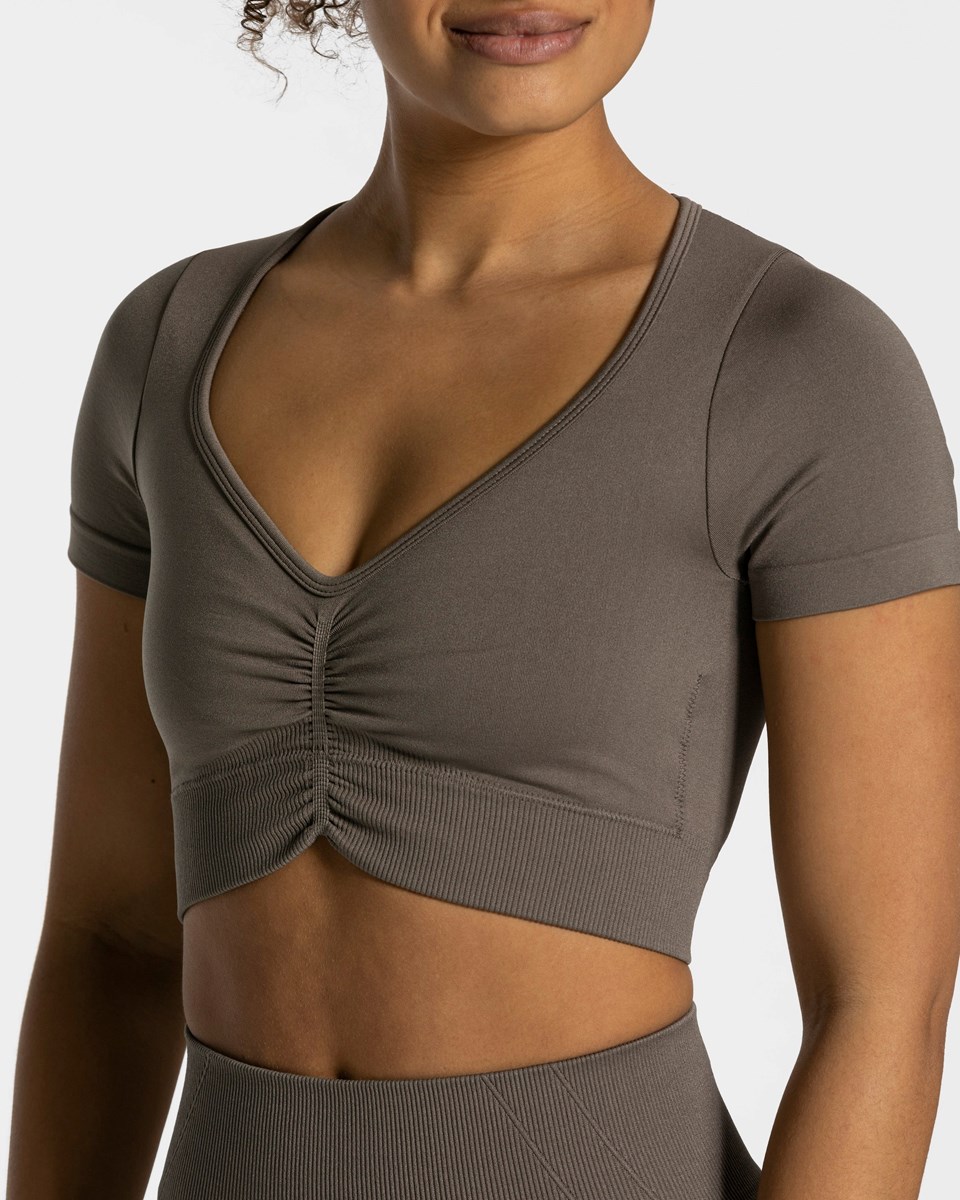 TEVEO Focus Crop Top Taupe | 06253XNAE