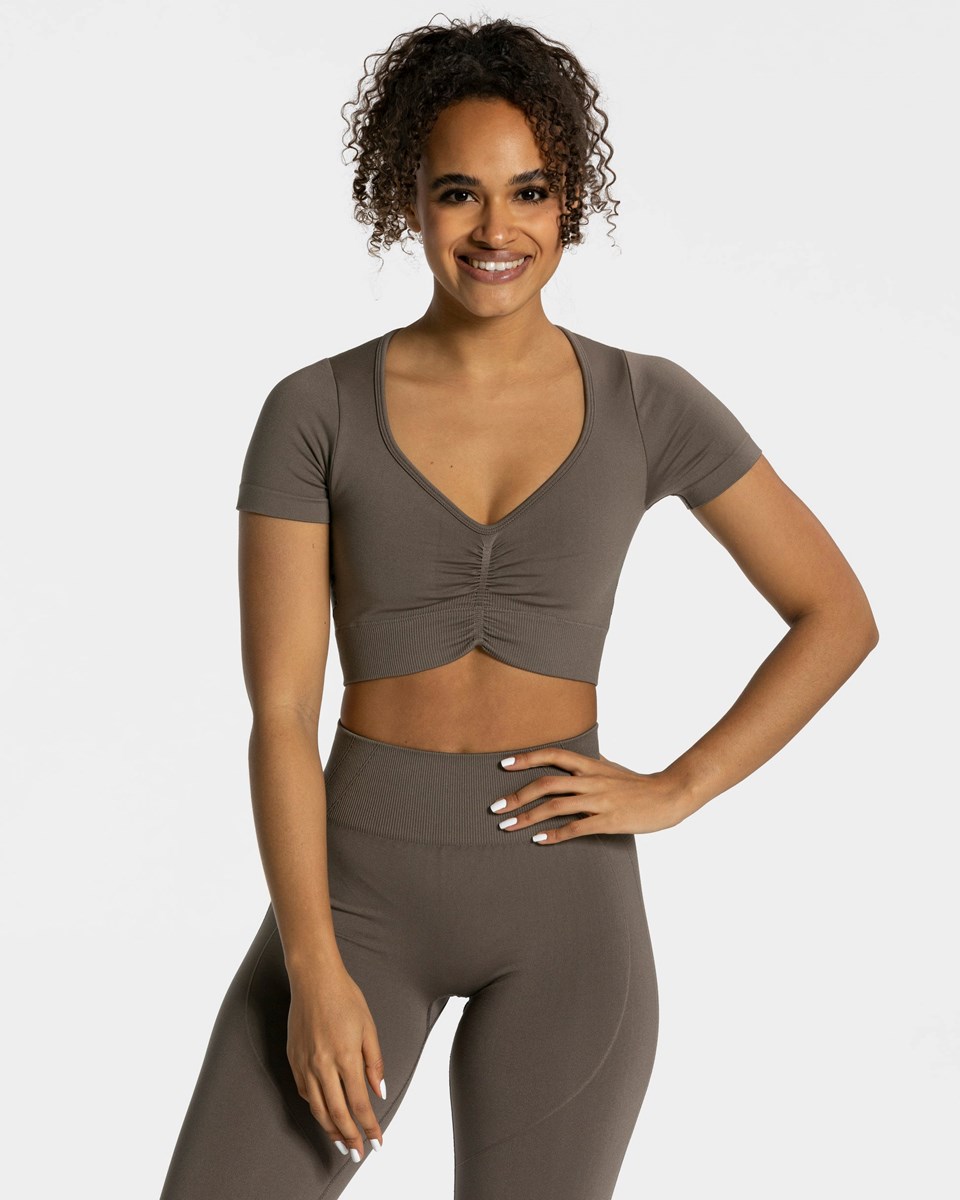 TEVEO Focus Crop Top Taupe | 06253XNAE