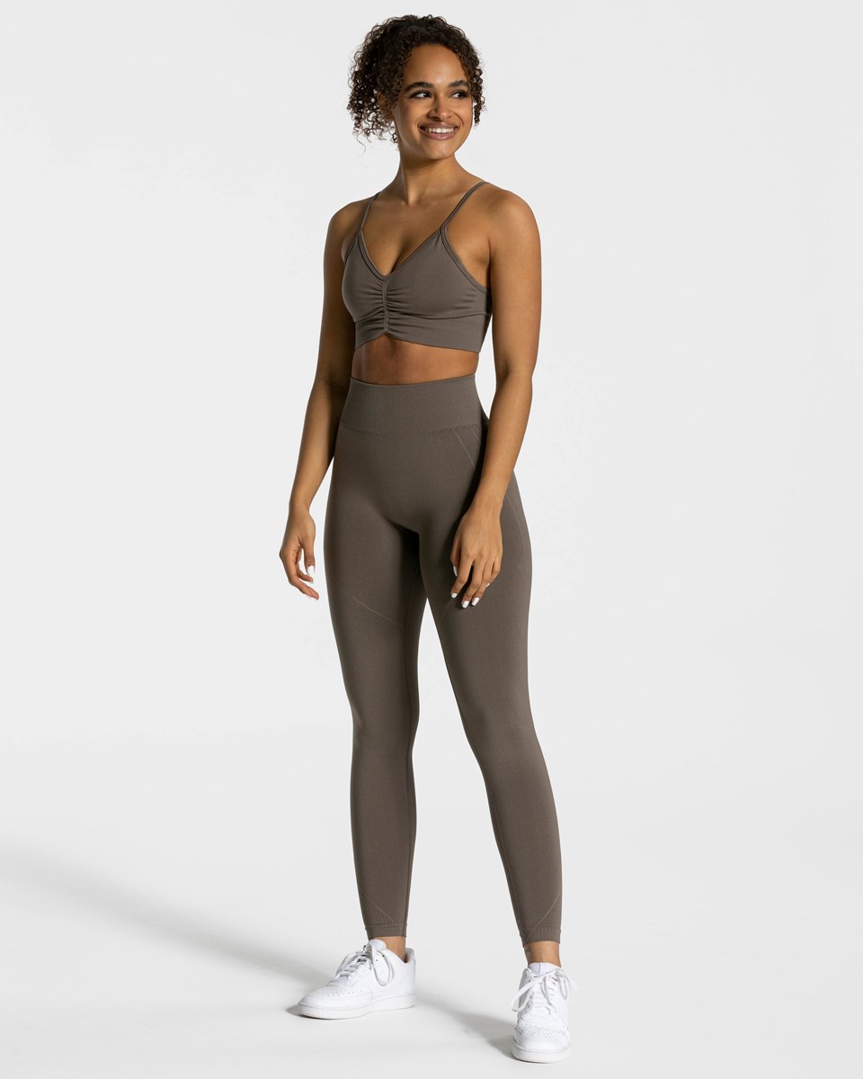 TEVEO Focus Scrunch Leggings Taupe | 51046NSAZ