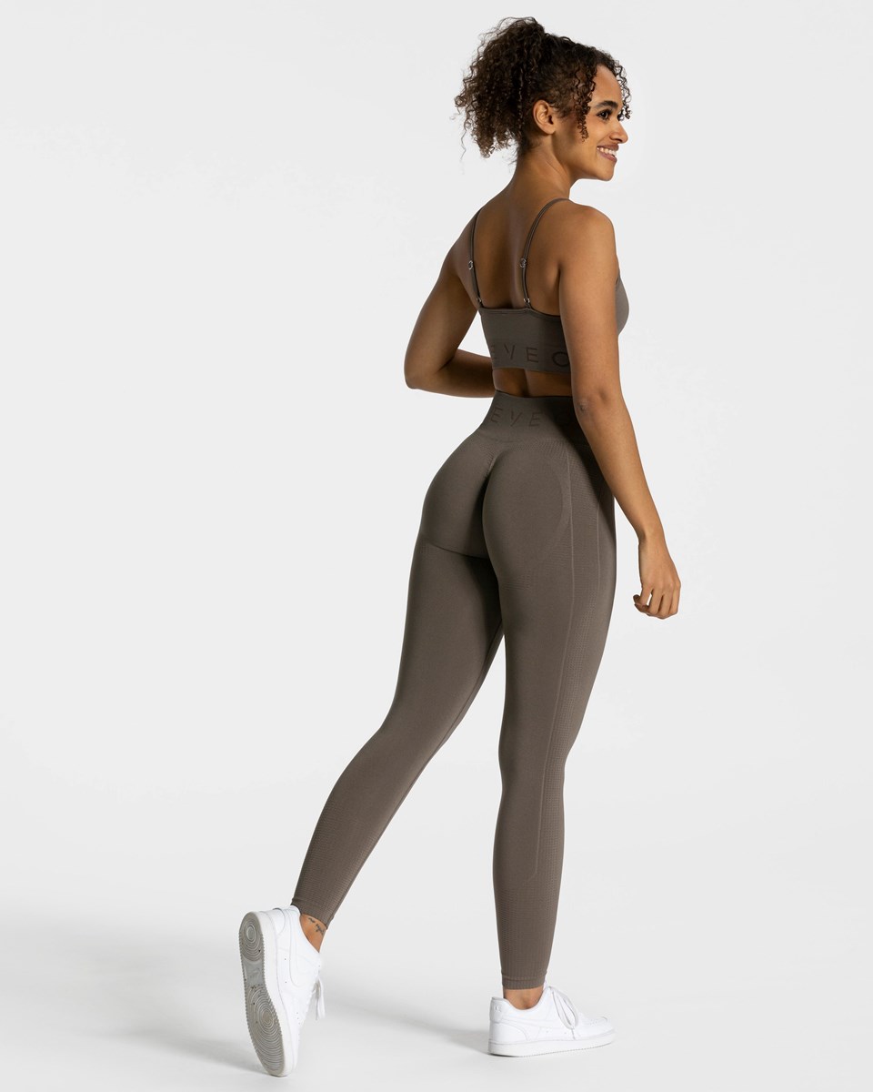 TEVEO Focus Scrunch Leggings Taupe | 51046NSAZ