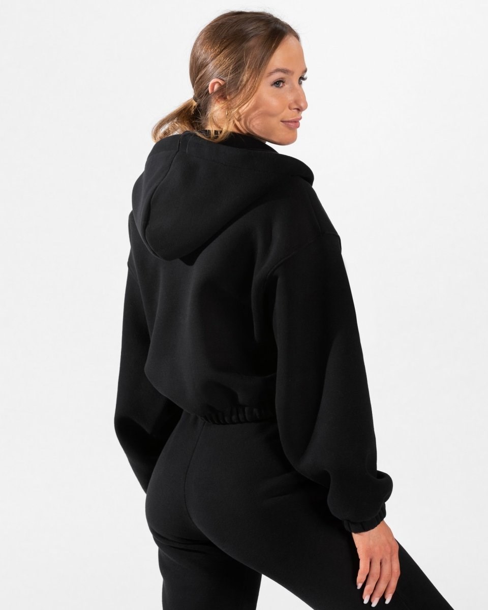 TEVEO Iconic Oversized Zip Hoodie Noir | 01564FLUB