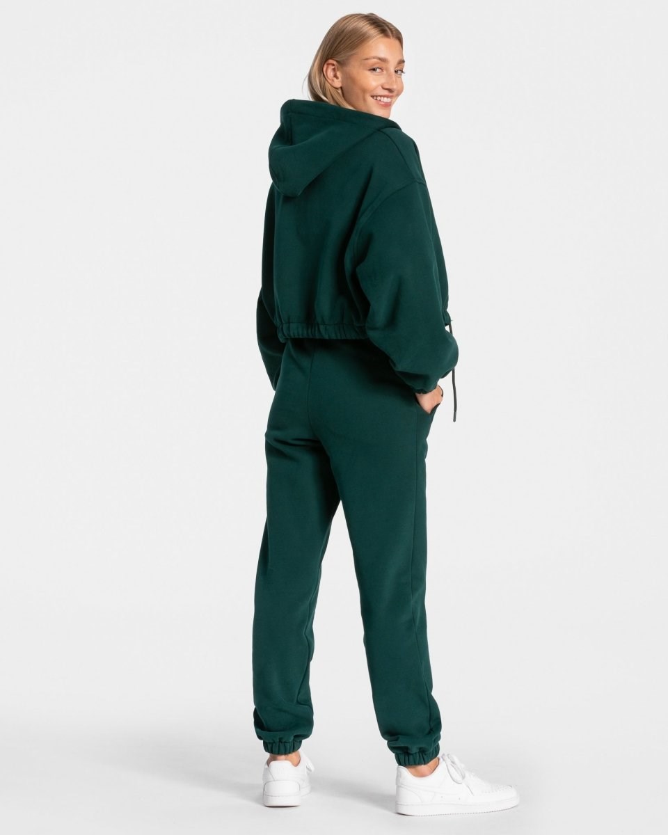 TEVEO Iconic Oversized Zip Hoodie Vert Foncé | 02638DEIQ