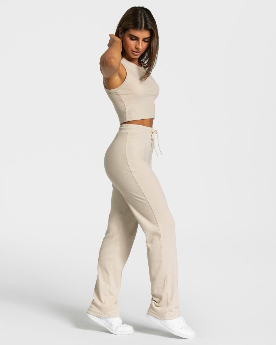 TEVEO Lounge Crop Top Beige | 62475VXSD