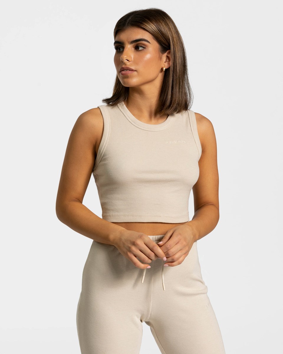 TEVEO Lounge Crop Top Beige | 62475VXSD