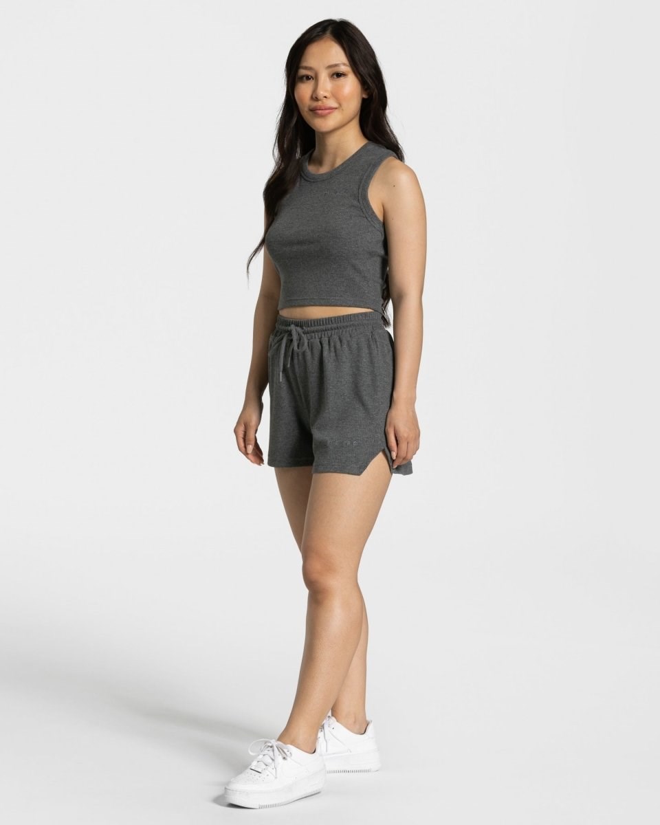 TEVEO Lounge Crop Top Grise Foncé | 70692OSGN