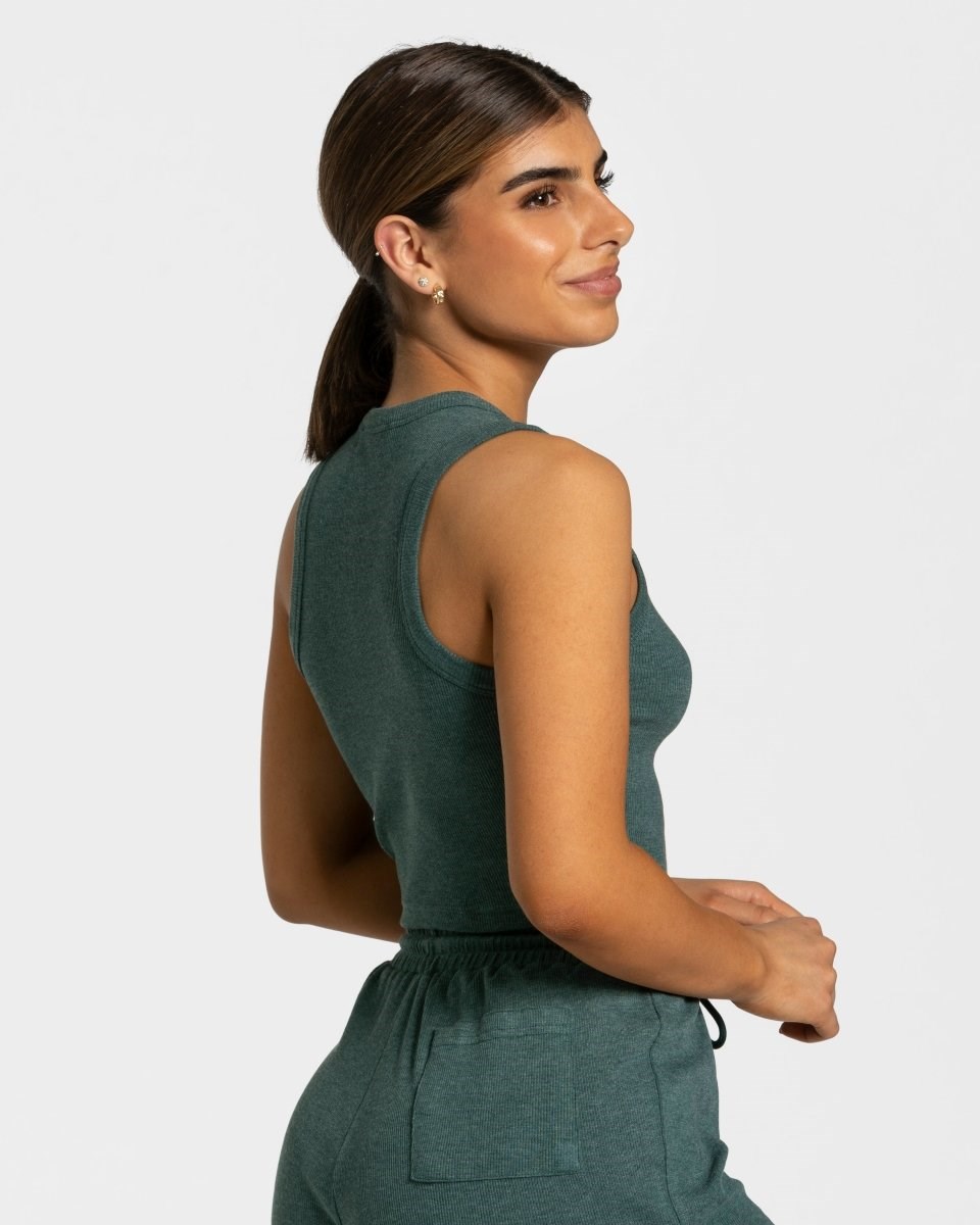 TEVEO Lounge Crop Top Vert Foncé | 18469BGLT