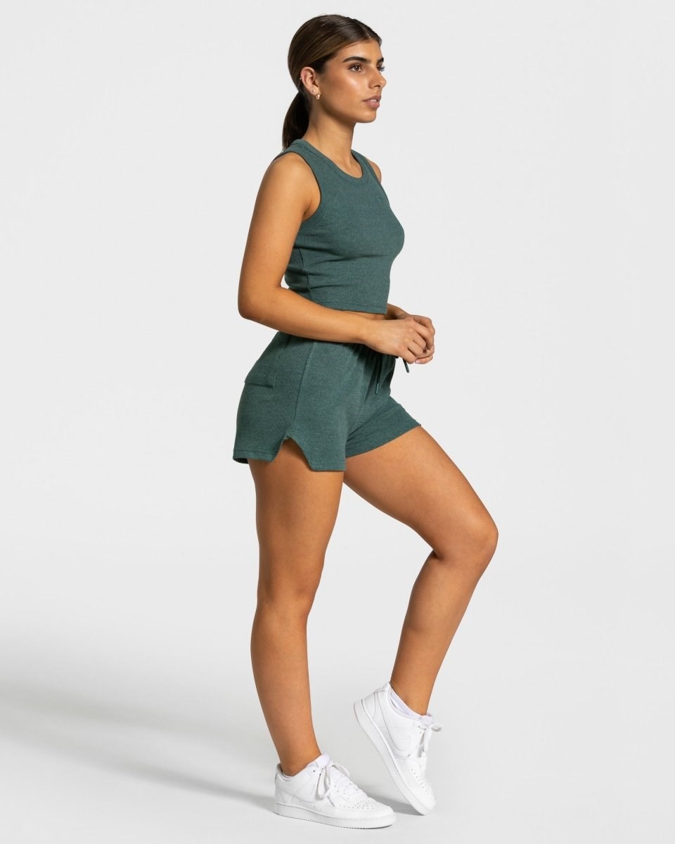 TEVEO Lounge Crop Top Vert Foncé | 18469BGLT