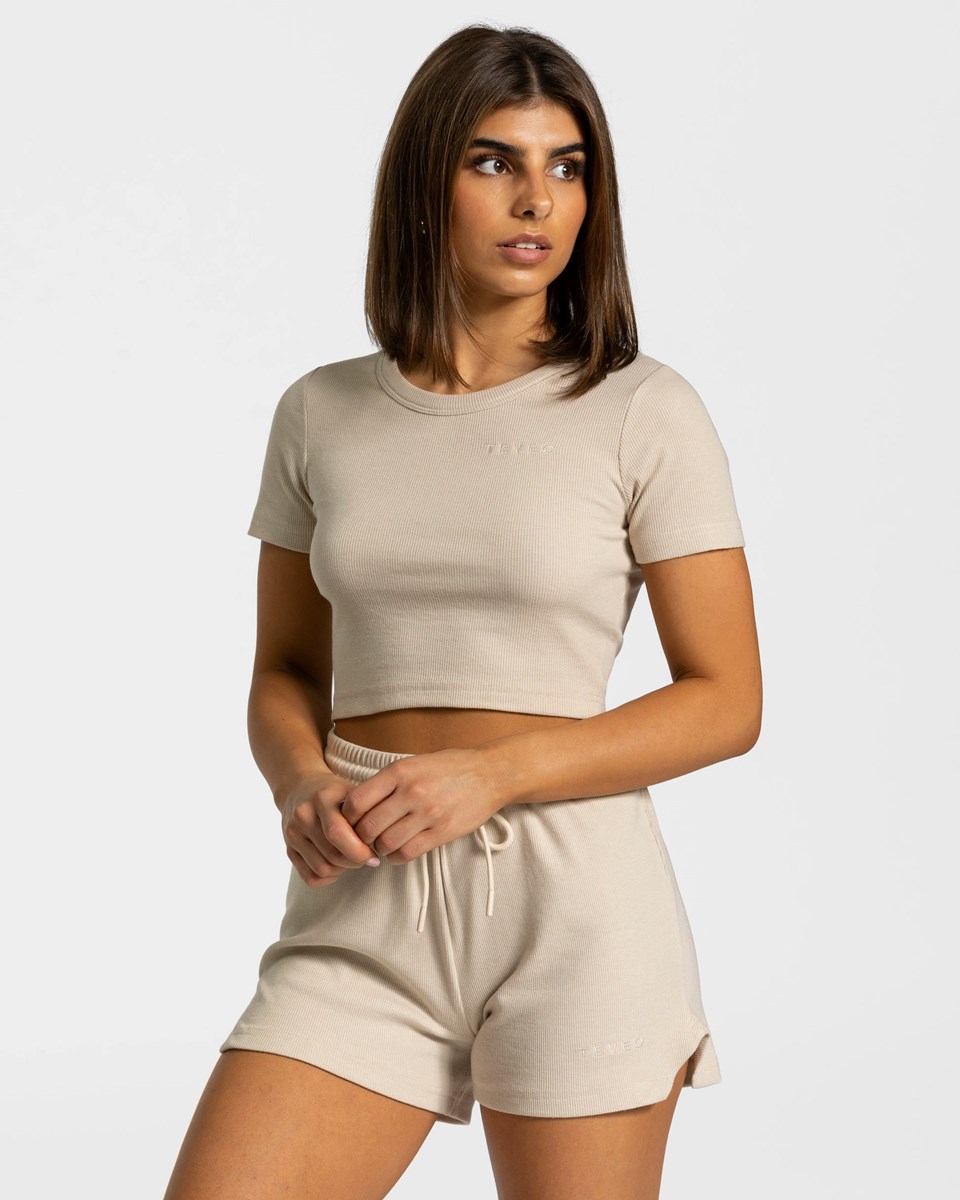 TEVEO Lounge T-Shirt Beige | 83564IGAR