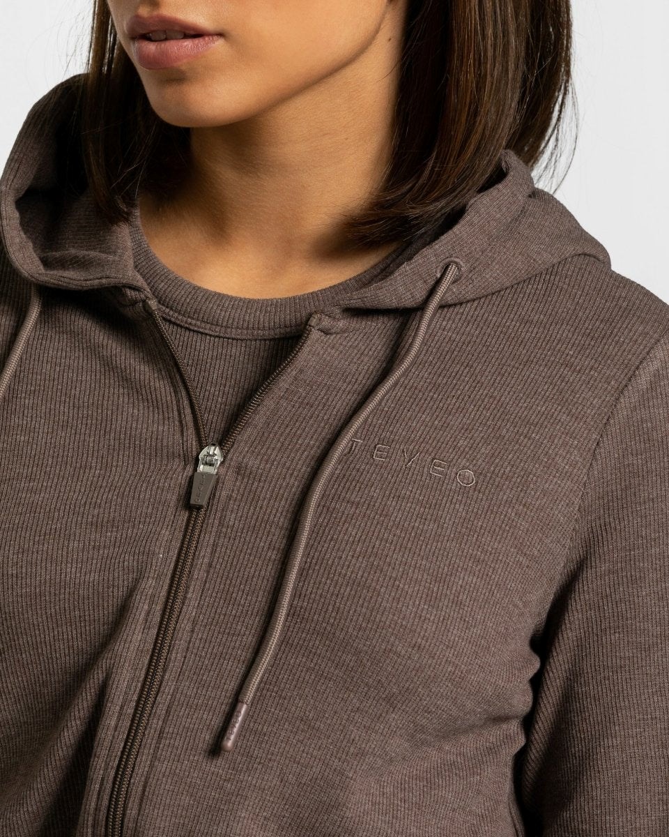 TEVEO Lounge Zip Hoodie Marron Foncé | 68437VWXG