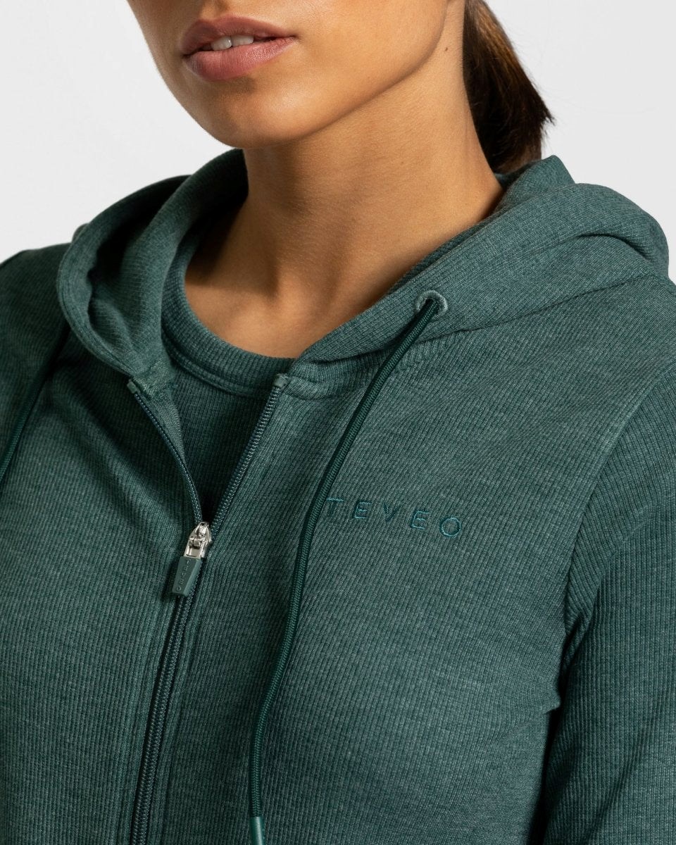 TEVEO Lounge Zip Hoodie Vert Foncé | 06723BNDL