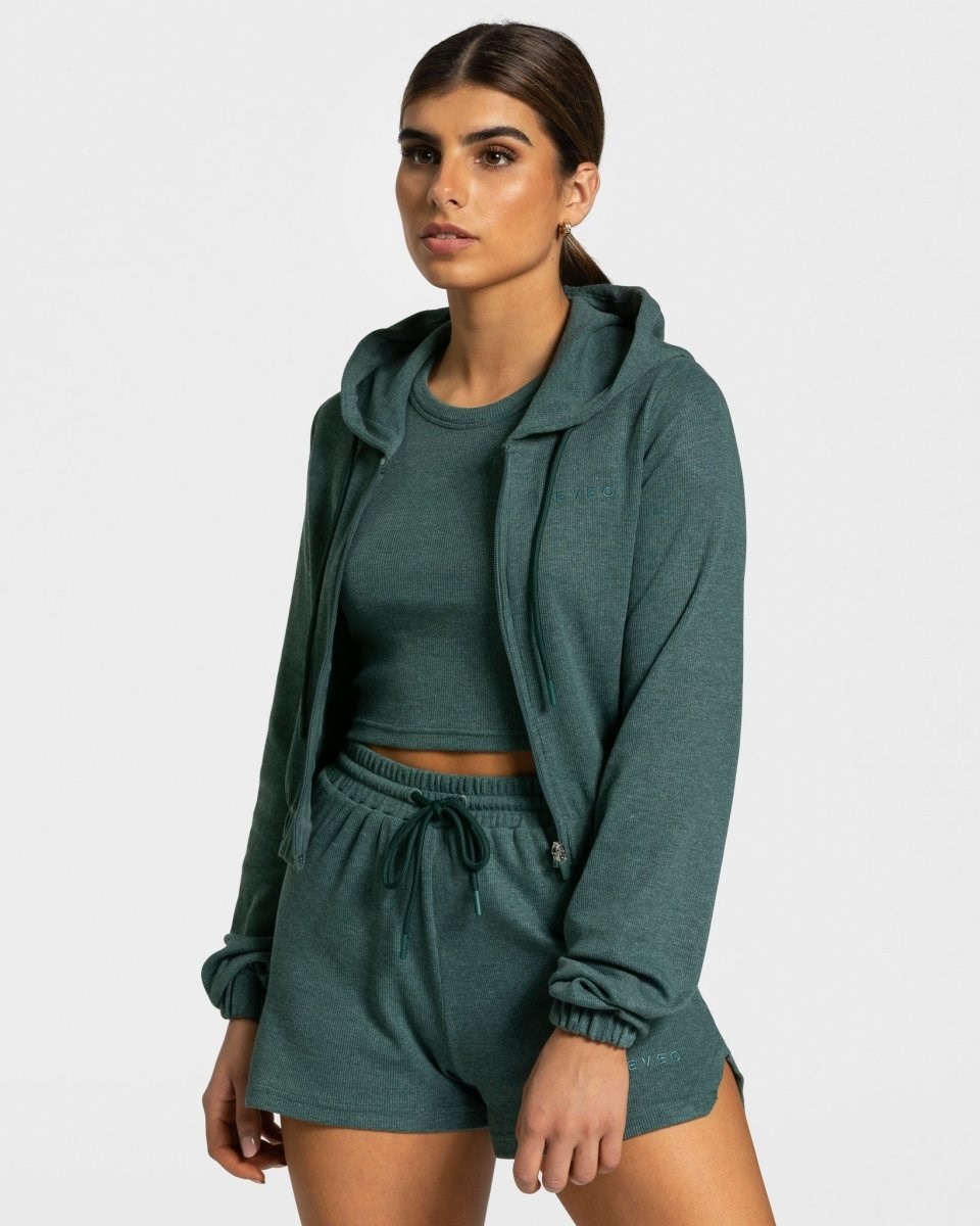 TEVEO Lounge Zip Hoodie Vert Foncé | 06723BNDL