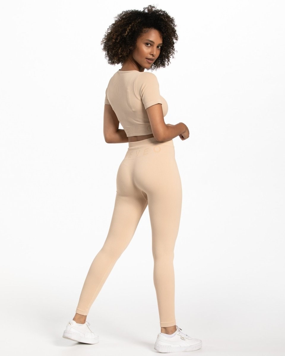 TEVEO Nervuré Crop Top Nude | 35906XCPH