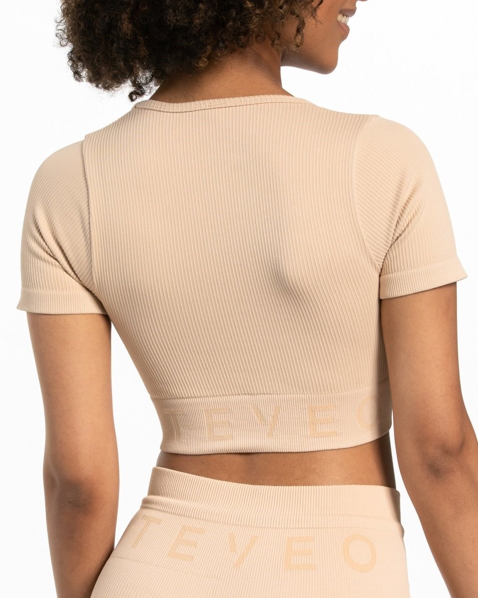 TEVEO Nervuré Crop Top Nude | 35906XCPH