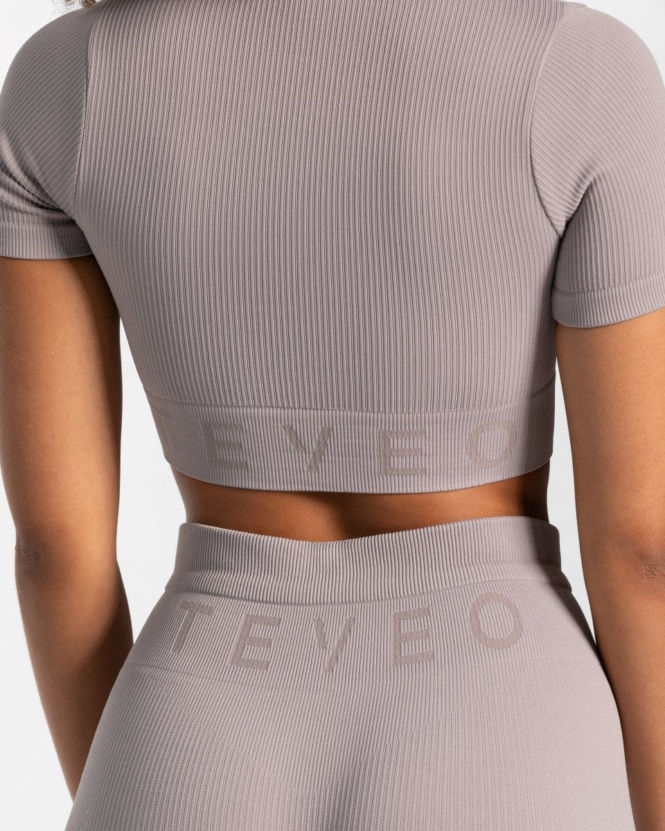 TEVEO Nervuré Crop Top Stone | 37426KAWN