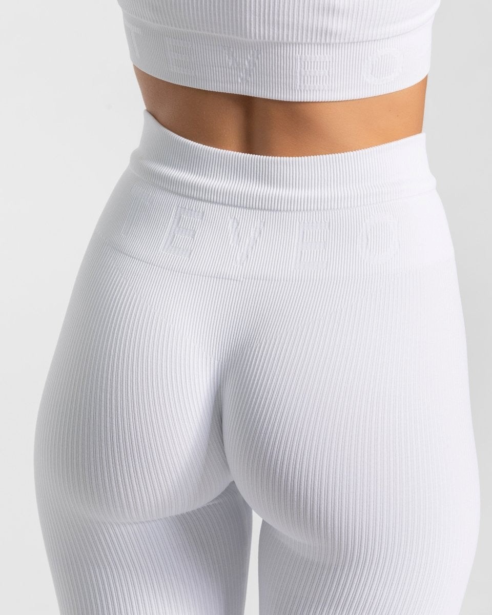 TEVEO Nervuré Leggings Blanche | 07641TJZE