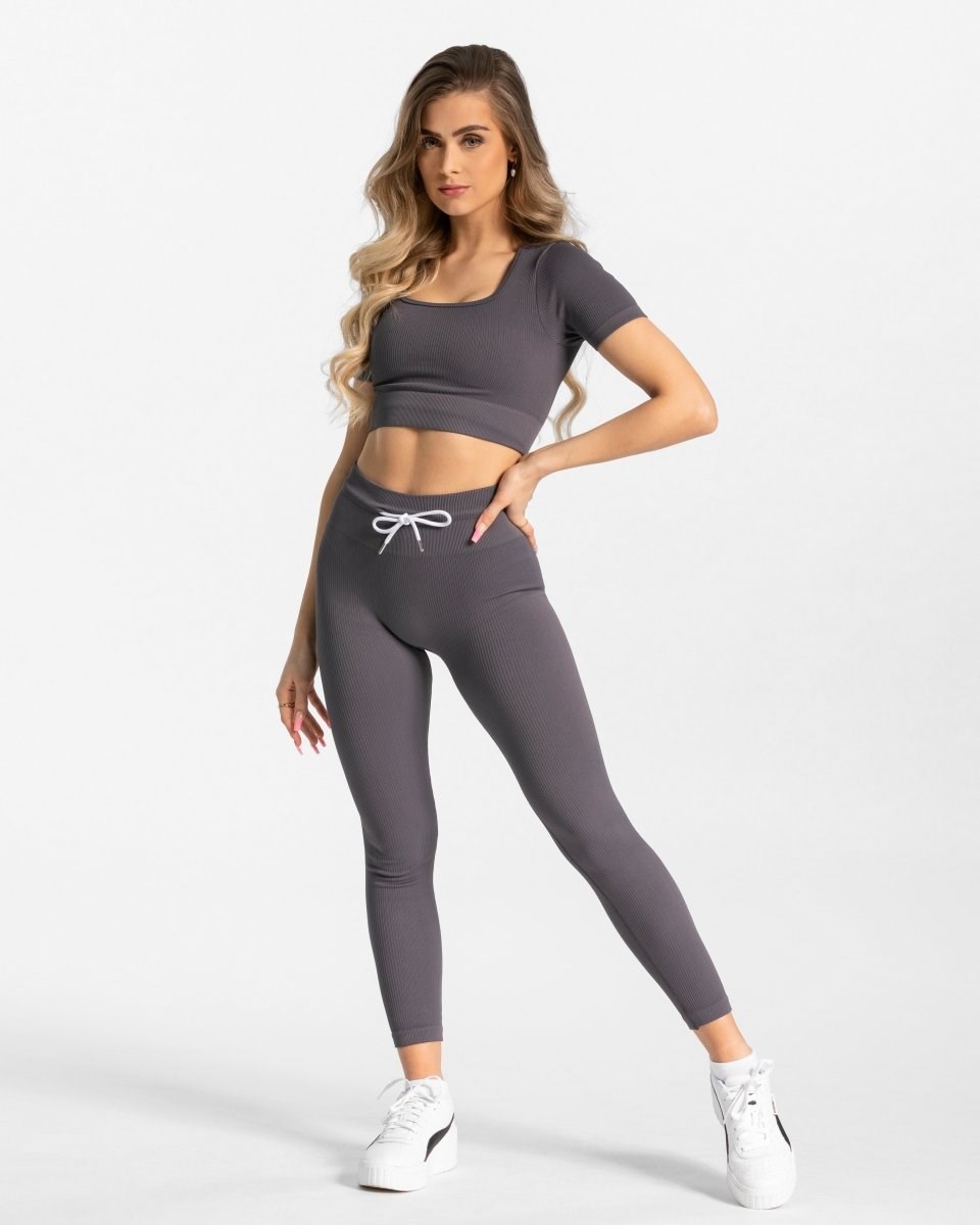 TEVEO Nervuré Leggings Gray | 10986QYBU