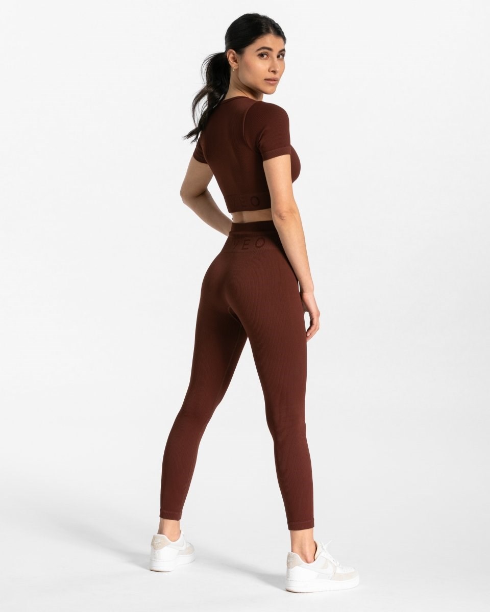 TEVEO Nervuré Leggings Mahagoni | 64857WYCU