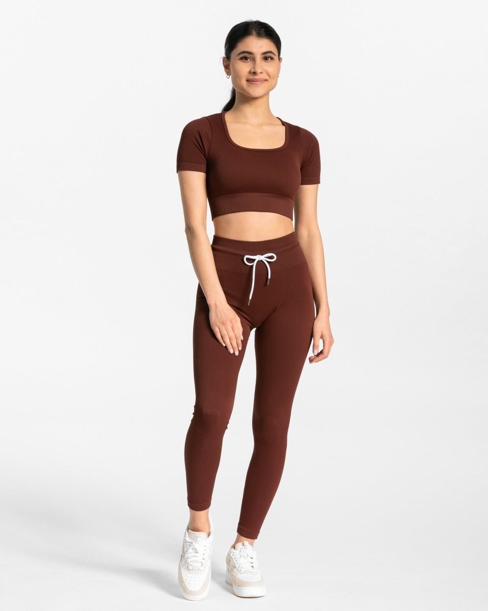 TEVEO Nervuré Leggings Mahagoni | 64857WYCU