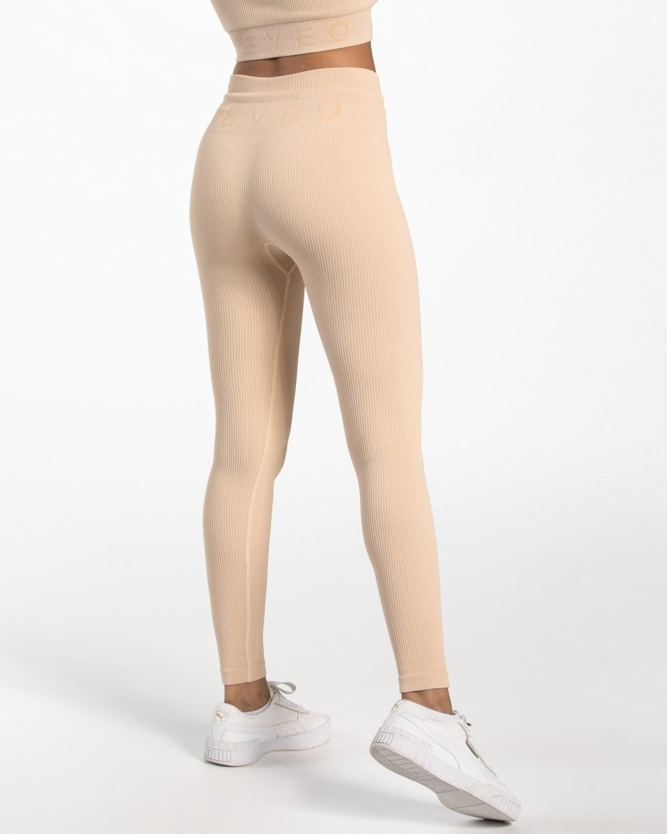 TEVEO Nervuré Leggings Nude | 31075KBZV