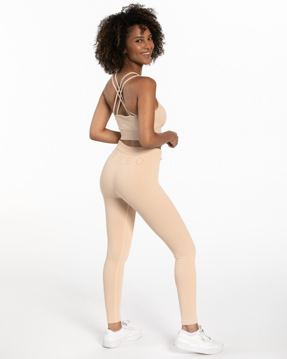 TEVEO Nervuré Leggings Nude | 31075KBZV