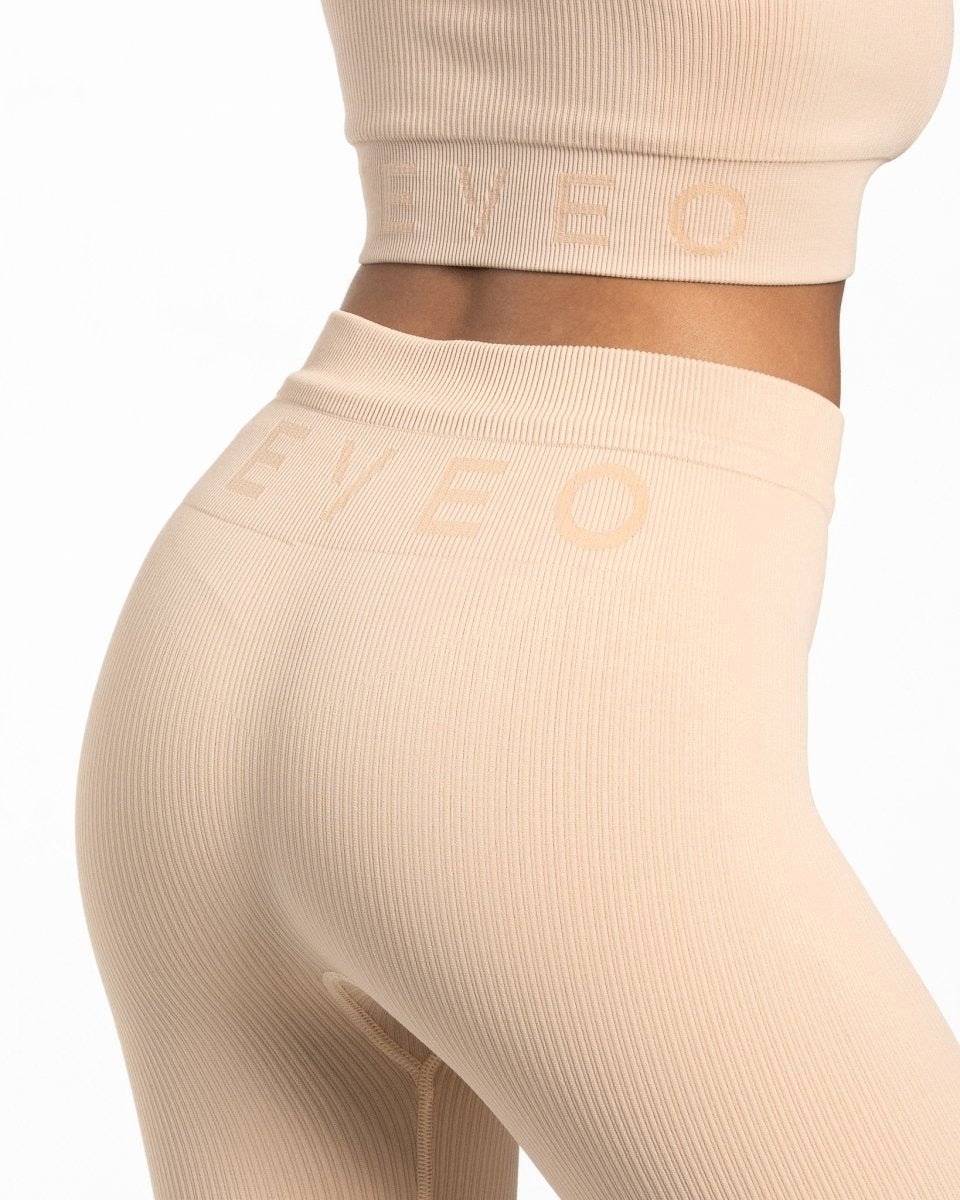 TEVEO Nervuré Leggings Nude | 31075KBZV