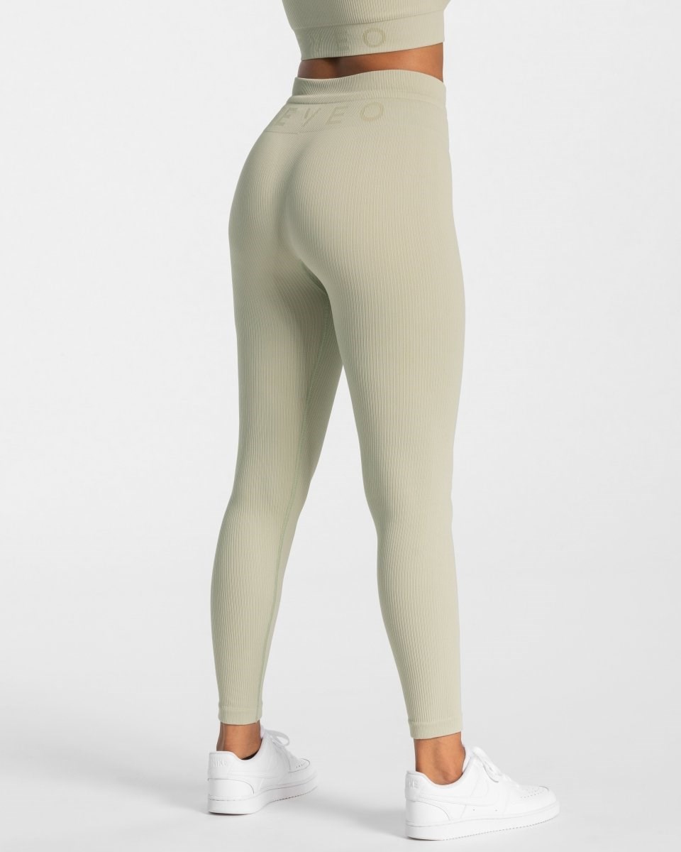 TEVEO Nervuré Leggings Salbei | 24836EFDZ