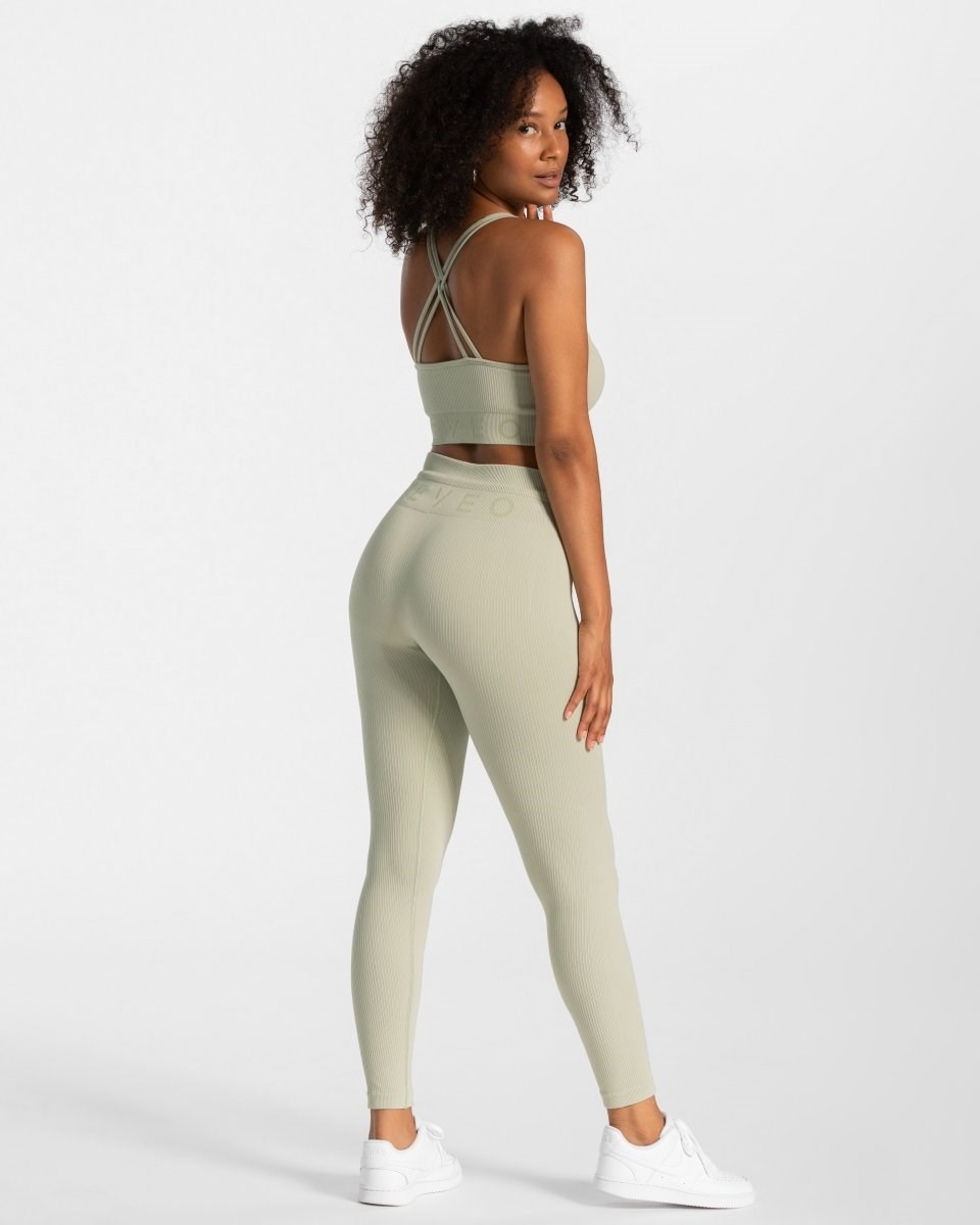 TEVEO Nervuré Leggings Salbei | 24836EFDZ