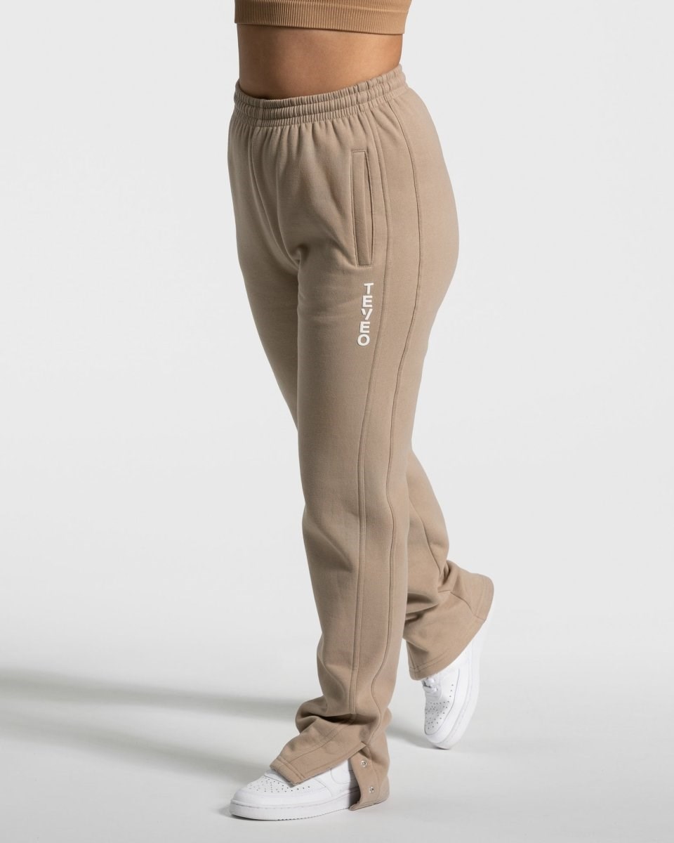 TEVEO Sassy Slit Jogger Beige | 45012TCFO