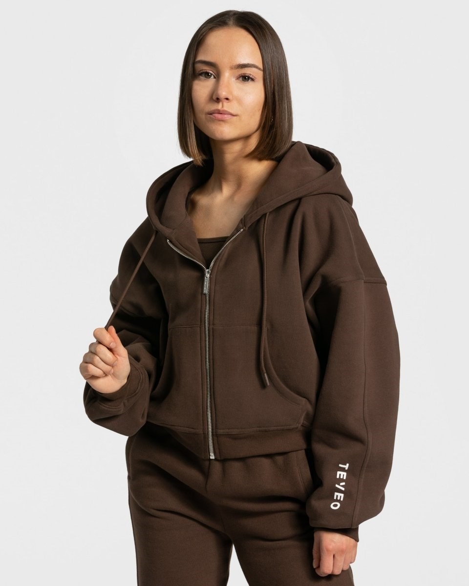 TEVEO Sassy Zip Hoodie Braun | 10538WUXS