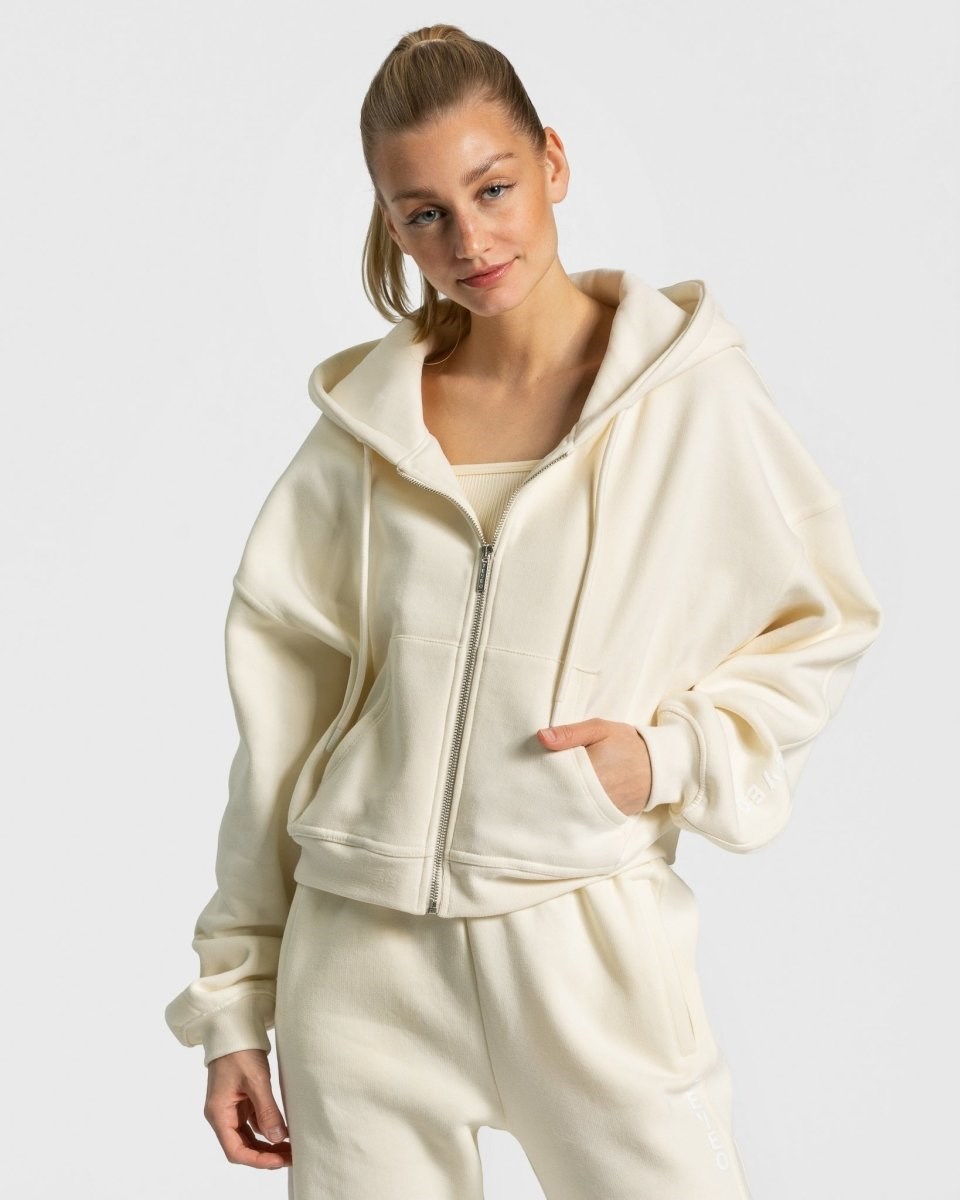 TEVEO Sassy Zip Hoodie Ivory | 94361ZAVE