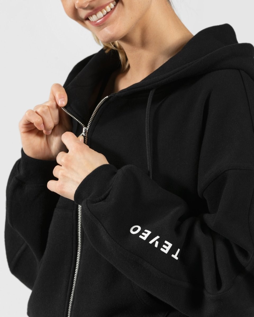 TEVEO Sassy Zip Hoodie Noir | 84651YSTC