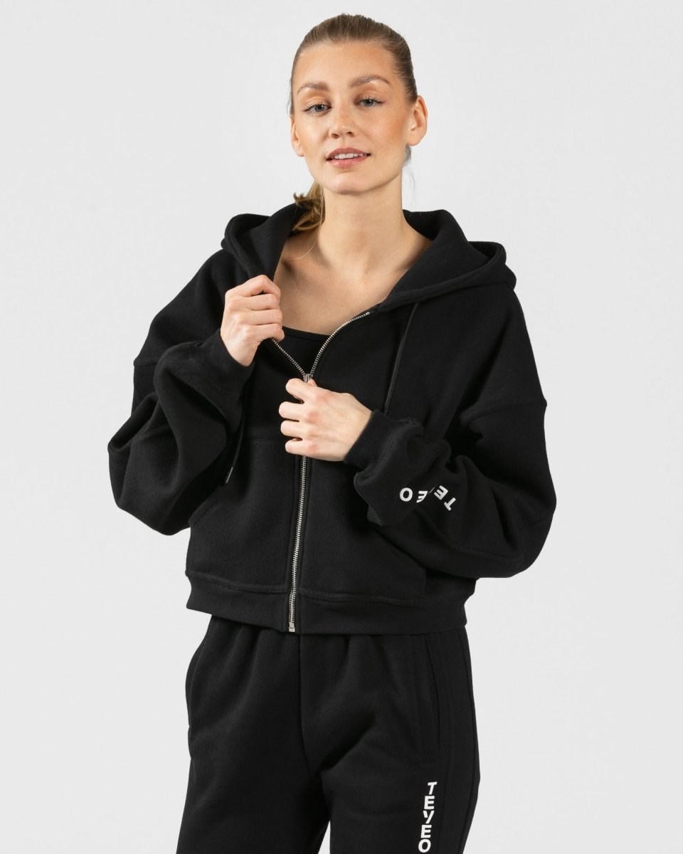 TEVEO Sassy Zip Hoodie Noir | 84651YSTC