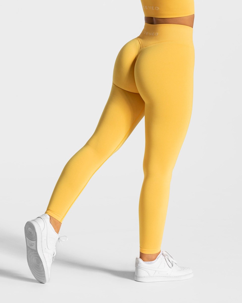 TEVEO Statement Scrunch Leggings Jaune | 40795NWFX