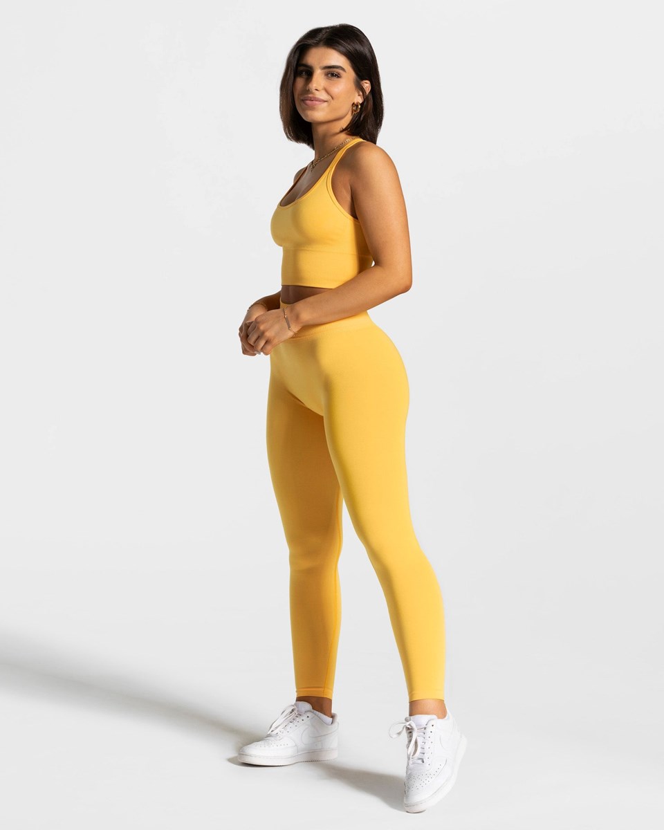 TEVEO Statement Scrunch Leggings Jaune | 40795NWFX