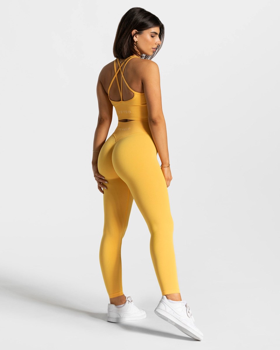 TEVEO Statement Scrunch Leggings Jaune | 40795NWFX