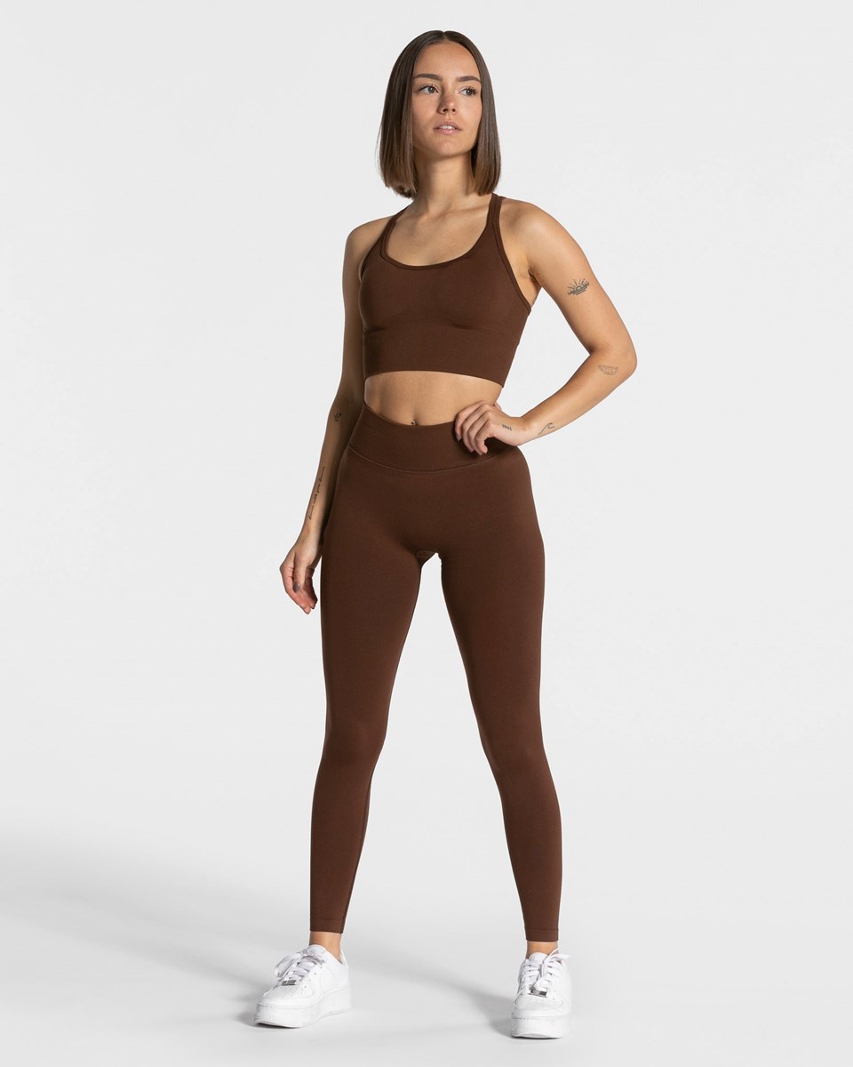 TEVEO Statement Scrunch Leggings Kaffee | 26931GMBL