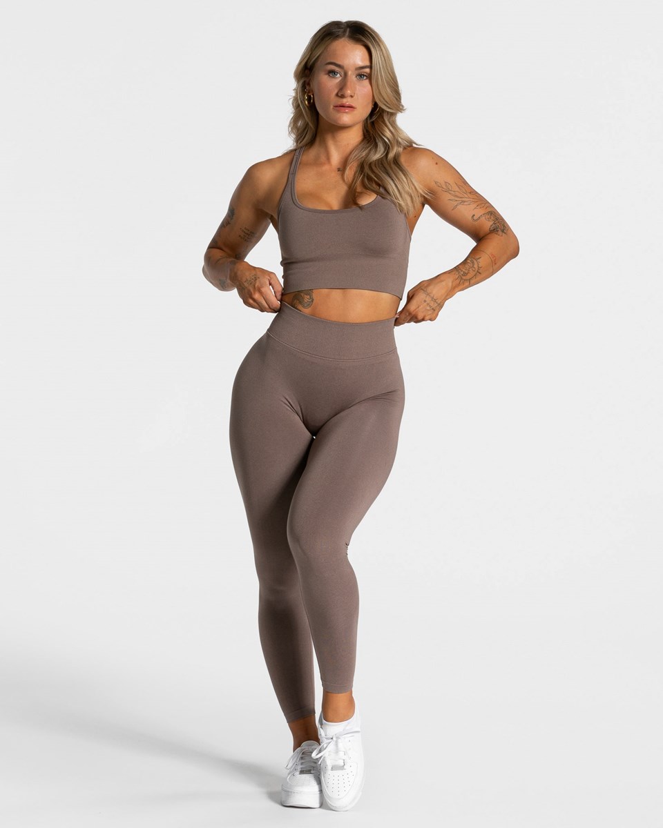 TEVEO Statement Scrunch Leggings Mokka | 46503WHEY