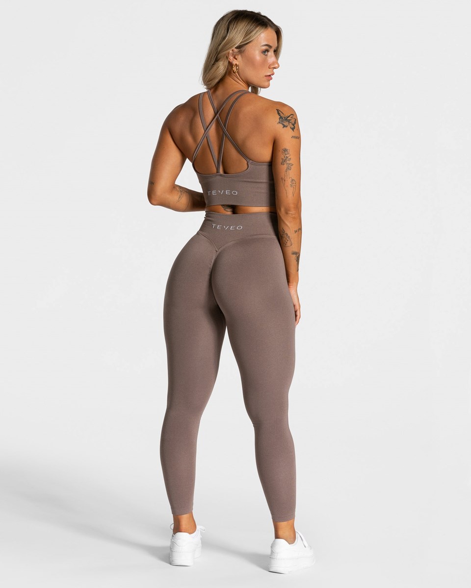 TEVEO Statement Scrunch Leggings Mokka | 46503WHEY